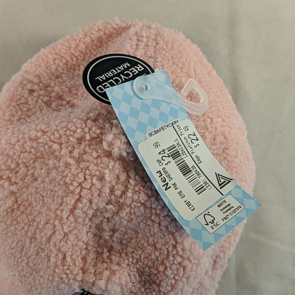 NEW Kirby Pink Sherpa Embroidered Baseball Cap Hat Nintendo Bioworld Adjustable - Picture 4 of 9
